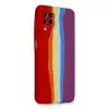 Samsung Galaxy A22 Kılıf Ebruli Lansman Silikon - Kırmızı-mor