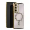Samsung Galaxy A35 5g Joke Simli Magneticsafe Kılıf - Gold