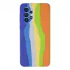 Samsung Galaxy A53 5g Kılıf Ebruli Lansman Silikon - Mavi-turuncu