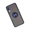 Samsung Galaxy A70 Kılıf Montreal Yüzüklü Silikon Kapak - Lacivert