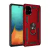 Samsung Galaxy A71 Kılıf Sofya Yüzüklü Silikon Kapak - Kırmızı