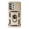 Samsung Galaxy A72 Kılıf Pars Lens Yüzüklü Silikon - Gold