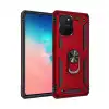 Samsung Galaxy A91 / S10 Lite Kılıf Sofya Yüzüklü Silikon Kapak - Kırmızı
