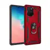 Samsung Galaxy A91 / S10 Lite Kılıf Sofya Yüzüklü Silikon Kapak - Kırmızı