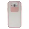 Samsung Galaxy J7 Kılıf Palm Buzlu Kamera Sürgülü Silikon - Pembe
