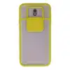 Samsung Galaxy J7 Pro / J730 Kılıf Palm Buzlu Kamera Sürgülü Silikon - Sarı