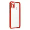 Samsung Galaxy M31 Kılıf Miami Şeffaf Silikon - Kırmızı