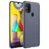 Samsung Galaxy M31 Kılıf Nano İçi Kadife Silikon - Gri
