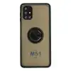 Samsung Galaxy M51 Kılıf Montreal Yüzüklü Silikon Kapak - Siyah