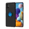 Samsung Galaxy M51 Kılıf Range Yüzüklü Silikon - Siyah-mavi