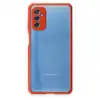 Samsung Galaxy M52 5g Kılıf Miami Şeffaf Silikon - Kırmızı