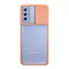 Samsung Galaxy M52 5g Kılıf Palm Buzlu Kamera Sürgülü Silikon - Pembe