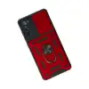 Samsung Galaxy S20 Fe Kılıf Pars Lens Yüzüklü Silikon - Kırmızı