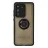 Samsung Galaxy S20 Ultra Kılıf Montreal Yüzüklü Silikon Kapak - Siyah
