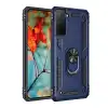 Samsung Galaxy S21 Kılıf Sofya Yüzüklü Silikon Kapak - Lacivert