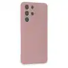 Samsung Galaxy S21 Ultra Kılıf Nano İçi Kadife Silikon - Pudra