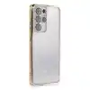 Samsung Galaxy S21 Ultra Kılıf Razer Lensli Silikon - Gold