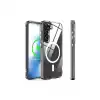 Samsung Galaxy S23 Kılıf Magneticsafe Şeffaf Silikon - Şeffaf