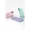 Samsung Galaxy S25 Regal Magsafe Standlı Kapak - Açık Pembe