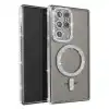 Samsung Galaxy S25 Ultra Kılıf Joke Simli Magneticsafe Kılıf - Gümüş
