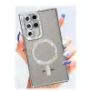 Samsung Galaxy S25 Ultra Kılıf Joke Simli Magneticsafe Kılıf - Gümüş