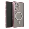 Samsung Galaxy S25 Ultra Kılıf Joke Simli Magneticsafe Kılıf - Pembe