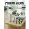 Şarjlı Titreşimli Masaj Tabancası 6 Hız Seviyeli 8 Başlıklı Vücut Masaj Aleti