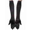 Siyah Renk Likralı Dirseğe Kadar Uzun Kumaş Eldiven 40 Cm
