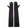 Siyah Renk Likralı Dirseğe Kadar Uzun Kumaş Eldiven 40 Cm