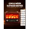 Solar Panelli Alev Işıklı Bluetooth Hoparlör – Çoklu Giriş, Uzun Pil Ömrü