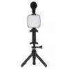 Telefon Tutucu Mini Mikrofonlu Tripod Vlog Çekim Video