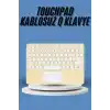 Touchpad Tüm Cihazlara Uyumlu Bluetooth Klavye Touchpad Slim Kablosuz Wifi Q Klavye