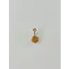 Turuncu Taşlı Göbek Piercing