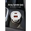 Type C ve USB A Çift Çıkışlı Araç Şarj Aleti