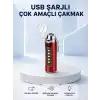 USB Şarjlı Rüzgar Geçirmez Elektrikli Çakmak El Fenerli