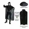 Vendetta Kostüm Seti – Şapka Maske Pelerin (120 Cm)