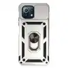 Xiaomi Mi 11 Lite Kılıf Pars Lens Yüzüklü Silikon - Gümüş