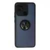 Xiaomi Poco C40 Kılıf Montreal Yüzüklü Silikon Kapak - Siyah