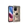 Xiaomi Poco F3 Kılıf Sofya Yüzüklü Silikon Kapak - Gold