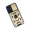 Xiaomi Poco M5 Kılıf Pars Lens Yüzüklü Silikon - Gold