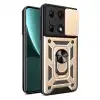 Xiaomi Poco M6 Pro 4g Kılıf Pars Lens Yüzüklü Silikon - Gold