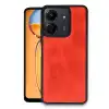Xiaomi Redmi 13c Kılıf Aras Deri Kapak - Kırmızı