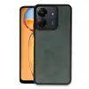 Xiaomi Redmi 13c Kılıf Aras Deri Kapak - Koyu Yeşil