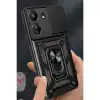 Xiaomi Redmi 13c Kılıf Pars Lens Yüzüklü Silikon - Siyah