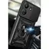 Xiaomi Redmi 13c Kılıf Pars Lens Yüzüklü Silikon - Siyah