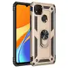 Xiaomi Redmi 9c Kılıf Sofya Yüzüklü Silikon Kapak - Gold