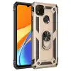 Xiaomi Redmi 9c Kılıf Sofya Yüzüklü Silikon Kapak - Gold
