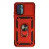 Xiaomi Redmi Note 10 Kılıf Pars Lens Yüzüklü Silikon - Kırmızı