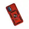 Xiaomi Redmi Note 10 Kılıf Pars Lens Yüzüklü Silikon - Kırmızı