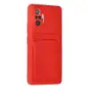 Xiaomi Redmi Note 10 Pro Kılıf Kelvin Kartvizitli Silikon - Kırmızı